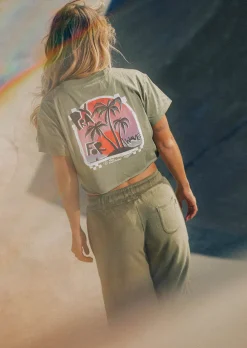 Crop T-shirt CARMEL - OLIVE