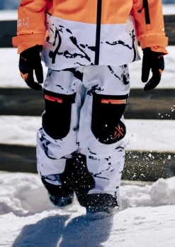Pantalon de ski junior X-JIB - Camouflage Blanc