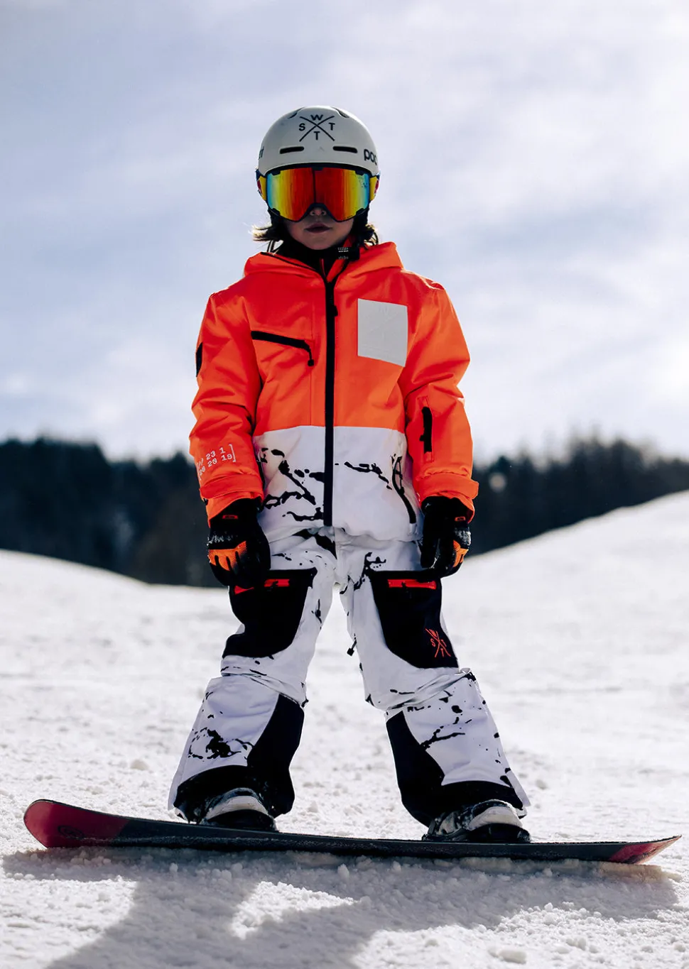 Pantalon de ski junior X-JIB - Camouflage Blanc