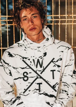 Sweat à capuche SPRAY - MINIMAL CAMO WHITE