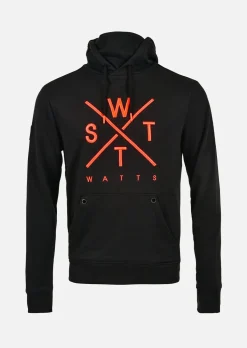 Sweat à capuche SPRAY Junior - NOIR / ORANGE FLUO