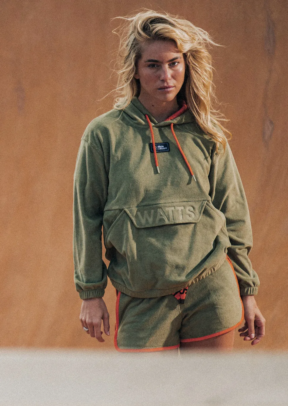 Sweat à capuche Updown - Olive