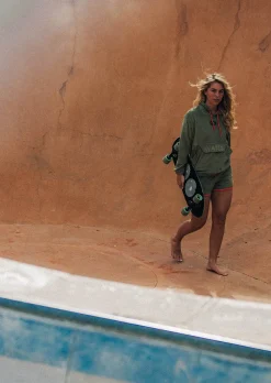 Sweat à capuche Updown - Olive