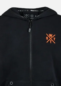 Sweat zip à capuche Blunt - Noir / Orange Fluo