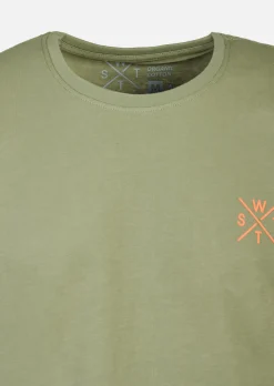 T-shirt WATTS01 - OLIVE / ORANGE