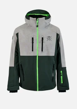 Veste de ski X-Blow - Gris Tie and Dye et Vert Fluo