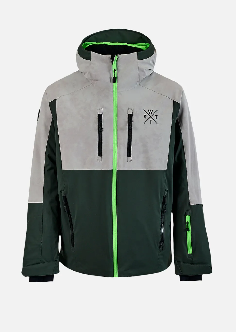 Veste de ski X-Blow - Gris Tie and Dye et Vert Fluo