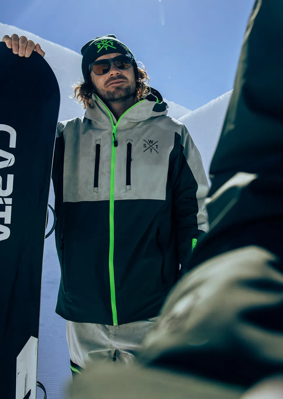 Veste de ski X-Blow - Gris Tie and Dye et Vert Fluo