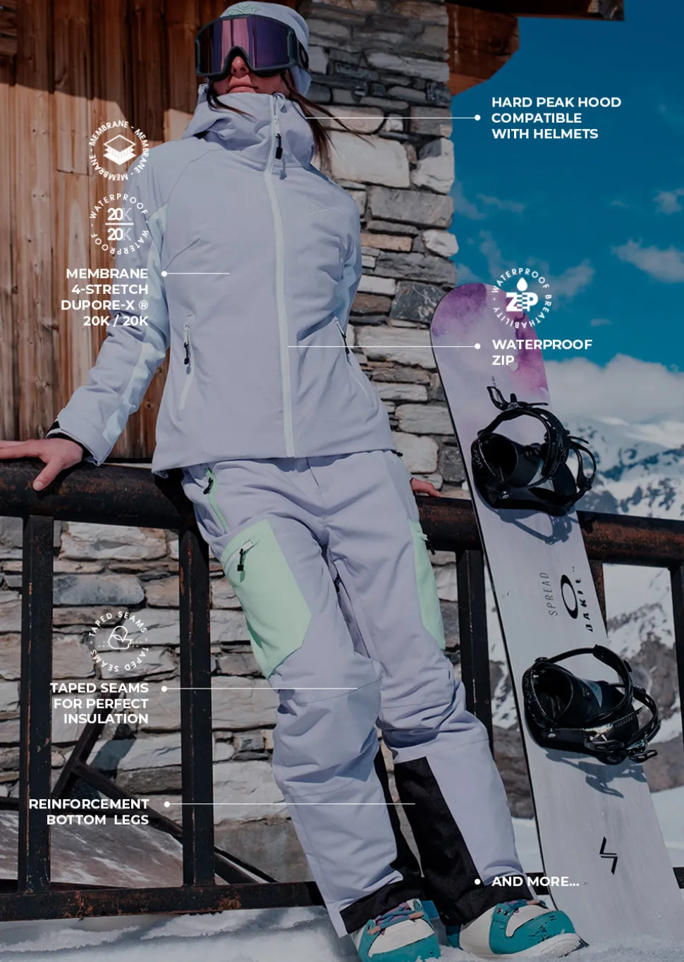 Veste de ski X-ices - Lavande