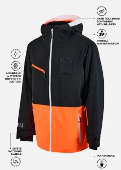 Veste de ski X-Temper - Noir et Orange Fluo