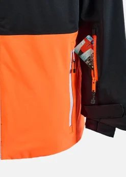 Veste de ski X-Temper junior - Noir et Orange fluo