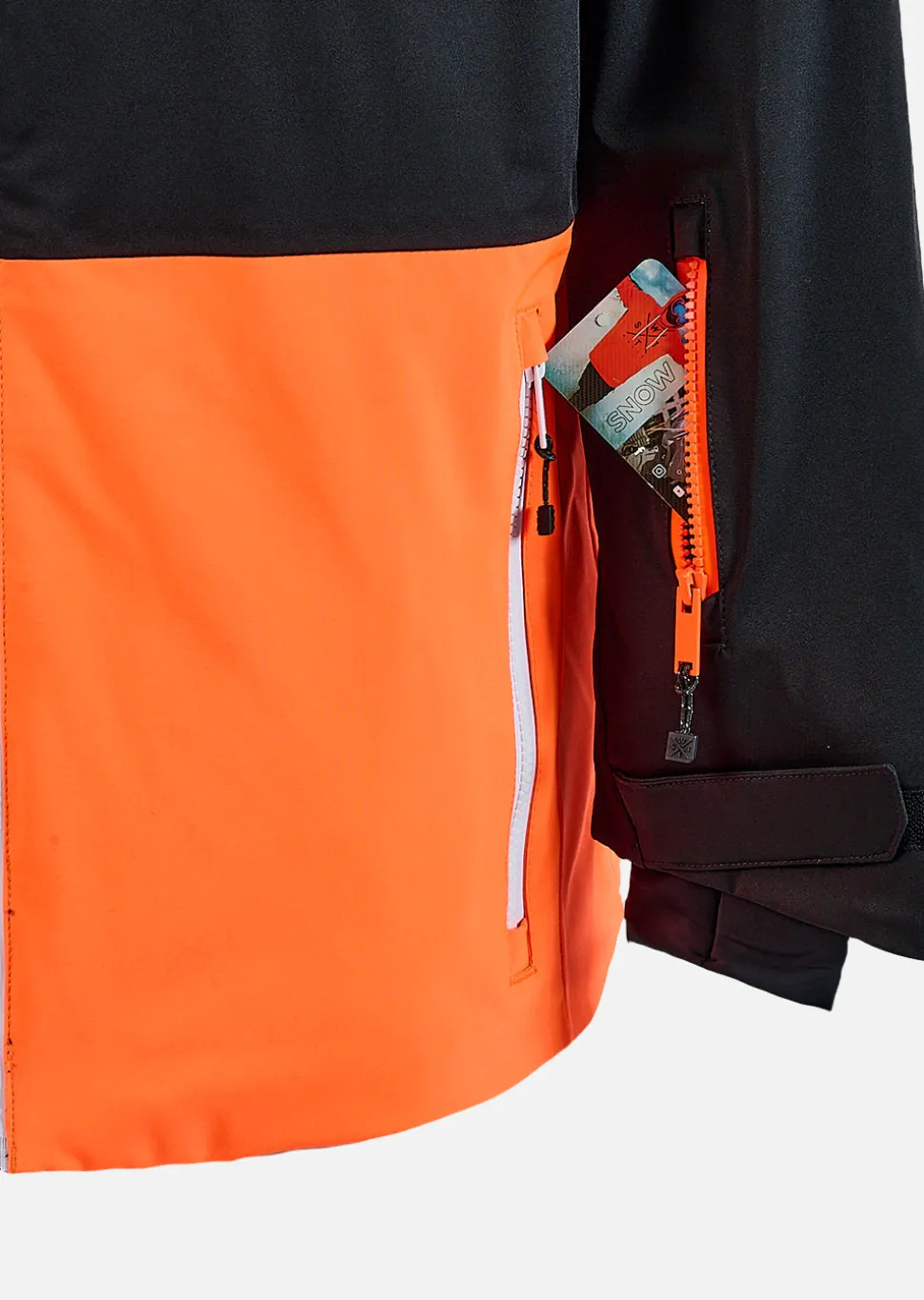 Veste de ski X-Temper junior - Noir et Orange fluo