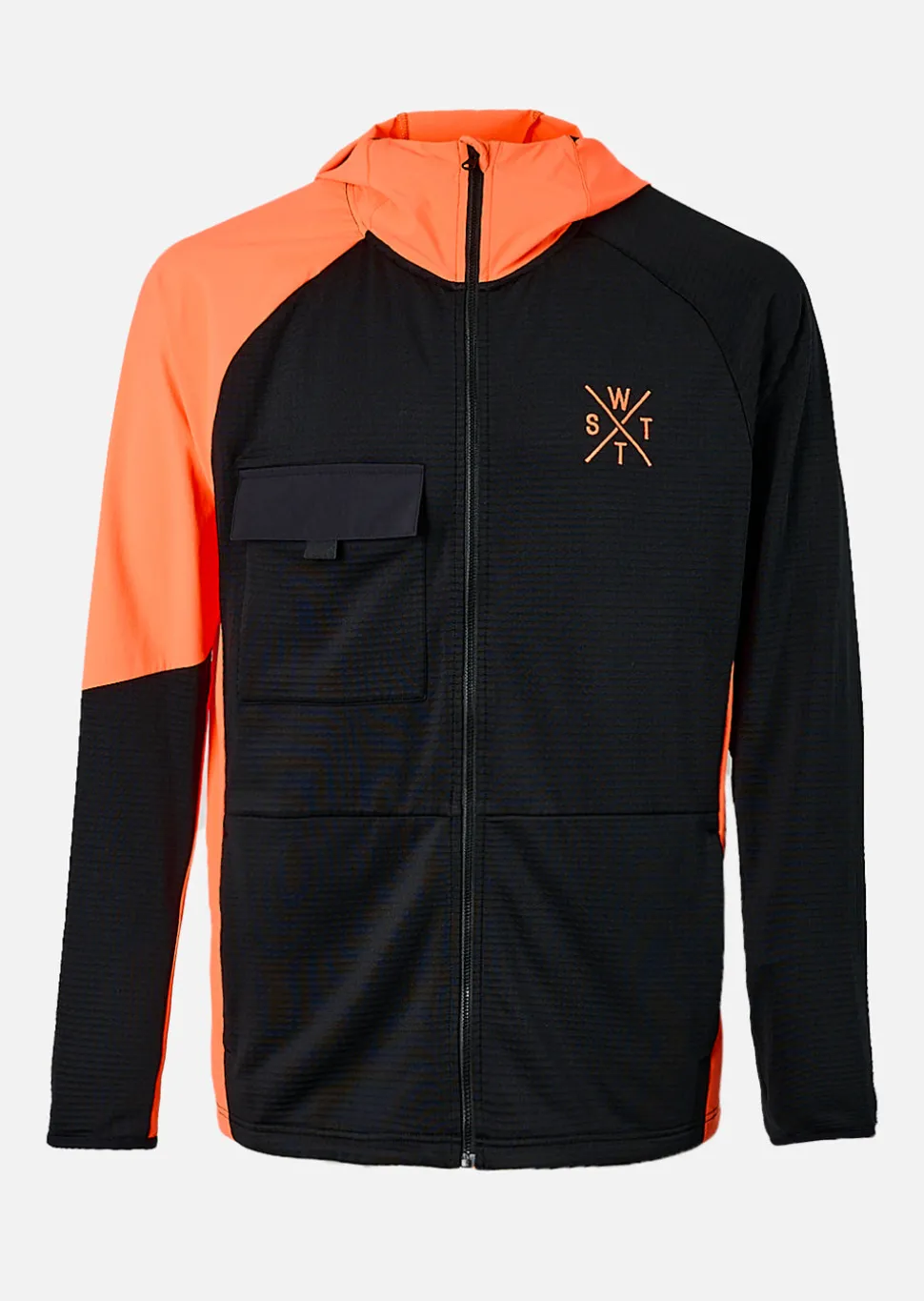 Veste sous-couche technique X-Powder Noir et Orange Fluo